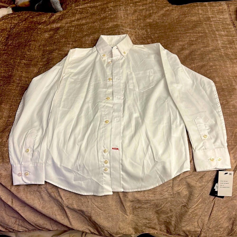 Tommy Hilfiger boys size 12 button up white collared shirt brand new